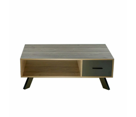 ΤΡΑΠΕΖΙ ΣΑΛΟΝΙΟΥ (COZY) ΜΕ ΣΥΡΤΑΡΙ SONOMA/ ΑΝΘΡΑΚΙ ΔΙΑΣΤΑΣΕΙΣ.Μ.115*Π.65*Υ.42ΕΚ.