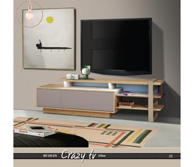 Crazy Έπιπλο Τηλεόρασης Ξύλινο Ελληνικής Κατασκευής 210x40xH40-47cm