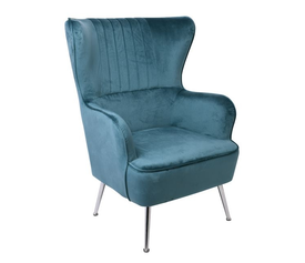 CROMA Πολυθρόνα - Μπερζέρα Σαλονιού - Καθιστικού, Ύφασμα Μπλε Velure
