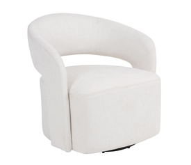 CUBA Πολυθρόνα-Περιστρεφόμενη, Σαλονιού - Καθιστικού, Teddy Ύφασμα Άσπρο