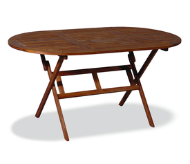 Ξύλινο Οβάλ Πτυσσόμενο Τραπέζι Acacia 150 x 85 x 72cm