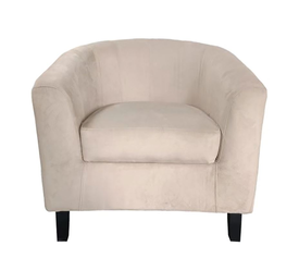 BOGA Πολυθρόνα Σαλονιού Καθιστικού, Ύφασμα Velure Μπεζ