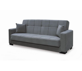 CARSON Καναπές – Κρεβάτι με Αποθηκευτικό Χώρο, 3Θέσιος Ύφασμα Γκρι