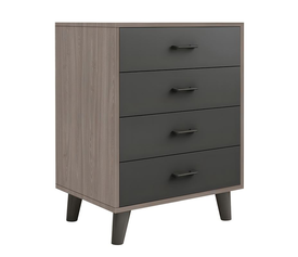 ELIOT Συρταριέρα, με 4 Συρτάρια, Απόχρωση Sonoma Oak-Grey