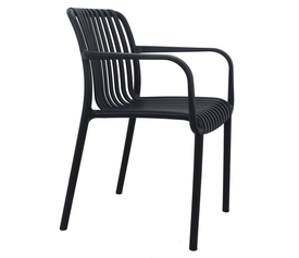 MODA Πολυθρόνα-Pro Στοιβαζόμενη, PP-UV Protection Απόχρωση Ανθρακί