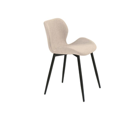 LILIAN Καρέκλα Τραπεζαρίας Μέταλλο Βαφή Μαύρο, Ύφασμα Sand