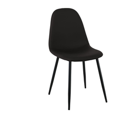 CELINA Καρέκλα Μέταλλο Βαφή Μαύρo, Pvc Μαύρο