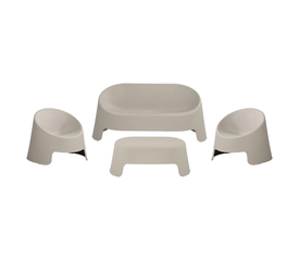 COLT Set Κήπου Καθιστικό: Τραπεζάκι + Καναπέ 2θέσιο + 2 Καρέκλες, PP-UV Γκρι