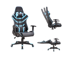 BF9050 Gaming Πολυθρόνα Γραφείου, Ανάκλιση Πλάτης έως 90°, Pu Μαύρο - Μπλε