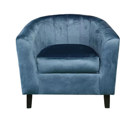 BOGA Πολυθρόνα Σαλονιού Καθιστικού, Ύφασμα Velure Μπλε