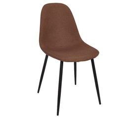 CELINA Καρέκλα Μέταλλο Βαφή Μαύρο, Ύφασμα Καφέ