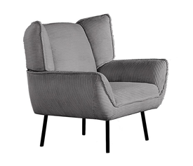 EMERALD Πολυθρόνα Σαλονιού - Καθιστικού, Ύφασμα Κοτλέ Γκρι