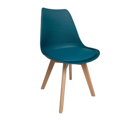 MARTIN STRIPE Καρέκλα Ξύλινο Πόδι, PP Petrol