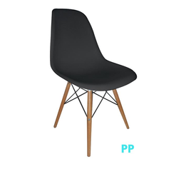 ART Wood Καρέκλα Τραπεζαρίας - Κουζίνας, Πόδια Οξιά, Κάθισμα PP Μαύρο - 1 Step K/D - Pro