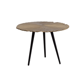 LEAF 50 SIDE TABLE ΧΡΥΣΟ ΜΑΤ ΜΑΥΡΟ 50x50x36