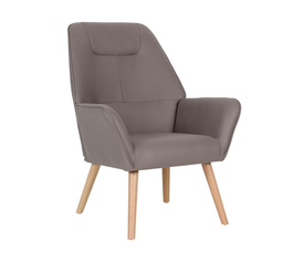 NATTALY Πολυθρόνα - Μπερζέρα K/D, Ύφασμα Nabuk Ανοιχτό Καφέ