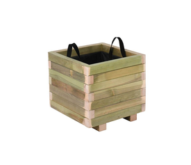 FLOWER POT WOOD Γλάστρα, Εμποτισμού Pine, Απόχρωση Φυσικό, 30x30x32cm