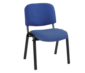 SIGMA Καρέκλα Στοιβαζόμενη Γραφείου Επισκέπτη, Μέταλλο Βαφή Μαύρο, Ύφασμα Μπλε