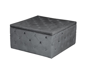 TIBOR Σκαμπό Αποθηκευτικό, Ύφασμα Velure Απόχρωση Γκρι