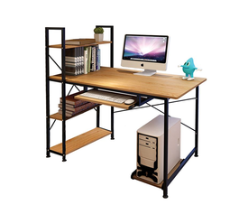 ΓΡΑΦΕΙΟ 4 Ράφια - Βάση Η/Υ - Συρταρωτή Θέση Πληκτρολογίου, Μέταλλο Μαύρο, Φυσικό