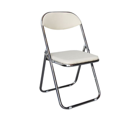 STAR Καρέκλα Πτυσσόμενη Μέταλλο Χρώμιο, Pu Εκρού