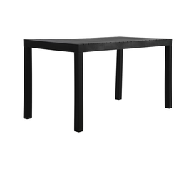 DALTON Τραπέζι Κήπου-Βεράντας Μέταλλο Βαφή Μαύρο, PP-UV Μαύρο