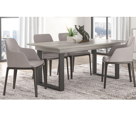 ΤΡΑΠΕΖΑΡΙΑ ΕΠΕΚΤΕΙΝΟΜΕΝΗ (DARIO) ΜΕ ΜΕΤΑΛΛΙΚΑ ΠΟΔΙΑ ΧΡΩΜΑ GREY OAK ΔΙΑΣΤΑΣΕΙΣ.150+30*90ΕΚ.