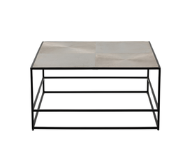 HADSTON COFFEE TABLE ΑΣΗΜΙ ΜΑΥΡΟ 80x80x40