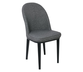 TEX Καρέκλα Τραπεζαρίας Κουζίνας, Μέταλλο Βαφή Μαύρο, Linen PU Ανθρακί