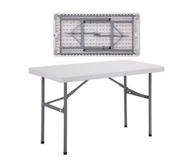 BLOW Τραπέζι Συνεδρίου - Catering Πτυσσόμενο, Μέταλλο Βαφή Γκρι, HDPE Άσπρο