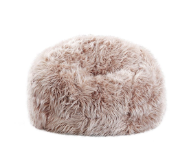 BIGO LUXURY Πουφ Τεχνητή Γούνα Απόχρωση Sand, Αποσπώμενο Κάλυμμα - Εσωτερικού χώρου