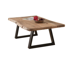 LIZARD-W Τραπεζάκι Σαλονιού Καθιστικού, Μέταλλο Βαφή Μαύρο, Ξύλο Ακακία Φυσικό