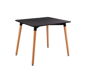 ART Τραπέζι Τραπεζαρίας Μαύρο MDF, Πόδια Οξιά Φυσικό