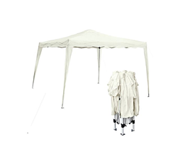 GAZEBO Πτυσσόμενο Μέταλλο Βαφή Άσπρο, Ύφασμα Άσπρο
