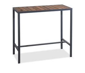 Γκρί Μεταλλικό Γαλβανισμένο Παραλ/μο Τραπέζι Μπάρ Με Σουηδικό Ξύλο 116 x 50 x 106(h)cm