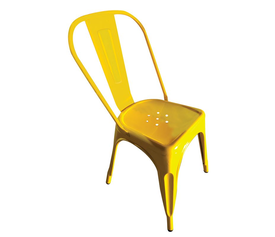 RELIX Καρέκλα Στοιβαζόμενη, Μέταλλο Βαφή Κίτρινο