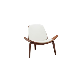 TAYLOR Πολυθρόνα Σαλονιού Καθιστικού Καρυδί, Pu Άσπρο