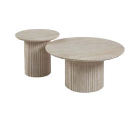 DIAZ Set-2 Τραπεζάκια Σαλονιού-Καθιστικού, ΜDF Απόχρωση Natural Stone