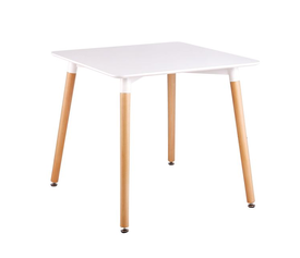 ART Τραπέζι Τραπεζαρίας Άσπρο MDF, Πόδια Οξιά Φυσικό