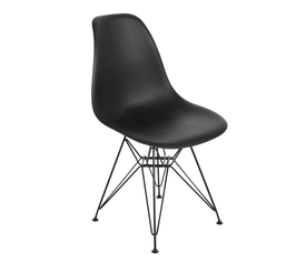 ART Καρέκλα Τραπεζαρίας Μέταλλο Βαφή Μαύρο - PP Μαύρο