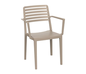 NOLA Πολυθρόνα Τραπεζαρίας Κήπου Στοιβαζόμενη, PP - UV Protection, Απόχρωση Tortora