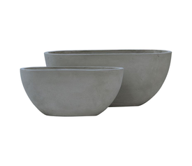 FLOWER POT-4  Set 2 τεμαχίων Cement Grey