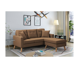 ALAN Καναπές Σαλονιού - Καθιστικού Γωνία Αναστρέψιμος Ύφασμα Καφέ