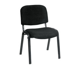 SIGMA Καρέκλα Στοιβαζόμενη Γραφείου Επισκέπτη, Μέταλλο Βαφή Μαύρο, Ύφασμα Μαύρο