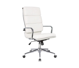 BF4800 Πολυθρόνα Διευθυντή Μέταλλο Χρώμιο - PU Άσπρο