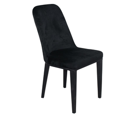 CASTER Καρέκλα Τραπεζαρίας Κουζίνας, Μέταλλο Βαφή Μαύρο Ύφασμα Velure Μαύρο