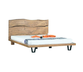 ROYAL BED MATRESS  150/ 160 x200cm, Μέταλλο Βαφή Μαύρο, Ξύλο Ακακία Φυσικό