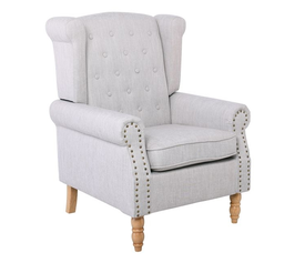 ROSY Πολυθρόνα - Μπερζέρα Φυσικό, Ύφασμα Εκρού