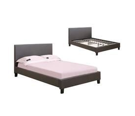 WILTON bed Μονό, για Στρώμα 90/150  Pu Σκούρο Καφέ