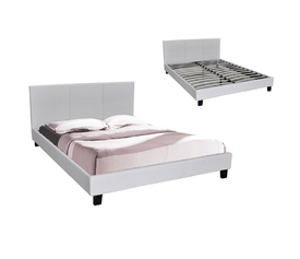 WILTON Κρεβάτι για Στρώμα 90 140 150 160 cm, Pu Άσπρο